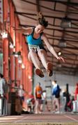 2 April 2011; Suzanne Kelly, Kilnaboy, Co. Clare, in action in the U-19 Girl's Long Jumpduring the Woodie’s DIY Juvenile Indoor Championships. Nenagh Indoor Stadium, Nenagh, Co. Tipperary. Picture credit: Barry Cregg / SPORTSFILE