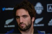 14 November 2016; Sam Whitelock of New Zealand during a press conference at Castleknock Hotel in Castleknock, Co Dublin. Photo by Piaras Ó Mídheach/Sportsfile