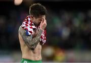 15 November 2016; A dejected Oliver Norwood of Northern Ireland following the International Friendly match between Northern Ireland and Croatia at the National Football Stadium at Windsor Park in Belfast. Photo by David Fitzgerald/Sportsfile