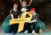 16 November 2016; Opel Ireland today launched the 2016 GAA-GPA Opel All-Stars jersey, which will help raise funds for the Childhood Cancer Foundation. Pictured are, from left, Opel footballer of the year Lee Keegan, Mayo, Éabha Cooney, age 4, from Cabra, Co. Dublin, and Bobby Dowling, age 12, from Cabinteely, Co. Dublin, at Croke Park in Dublin. Photo by Seb Daly/Sportsfile