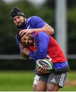 17 November 2016; Lima Sopoaga, right, and Elliot Dixon of New Zealand share a joke during New Zealand Rugby Squad Training at Garda RFC in Westmanstown, Dublin. Photo by Stephen McCarthy/Sportsfile