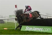 20 November 2016; A Toi Phil, with Ruby Walsh up, jump the last on their way to winning the Florida Pearl Novice Steeplechase at Punchestown Racecourse in Naas, Co. Kildare. Photo by Ramsey Cardy/Sportsfile