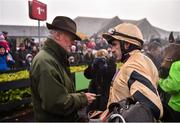 20 November 2016; Jockey Ruby Walsh with trainer Willie Mullins after winning the StanJames.com Morgiana Hurdle on Nichols Canyon at Punchestown Racecourse in Naas, Co. Kildare. Photo by Ramsey Cardy/Sportsfile