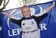 9 April 2011; Leinster supporter Dara Curran, age 9, from Tullow, Co. Carlow, at the game. Heineken Cup Quarter-Final, Leinster v Leicester Tigers, Aviva Stadium, Lansdowne Road. Picture credit: Stephen McCarthy / SPORTSFILE