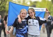 9 April 2011; Leinster supporters Caoimhe Sherriff, age 10, and Emer O'Doherty, age 10, both from Gorey, Co. Wexford, at the game. Heineken Cup Quarter-Final, Leinster v Leicester Tigers, Aviva Stadium, Lansdowne Road. Picture credit: Stephen McCarthy / SPORTSFILE