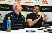 21 November 2016; Jamie Heaslip of Ireland applauds Ireland team manager Mick Kearney, after the announcement it was his last media event at the end of press conference at Carton House in Maynooth, Co. Kildare. Photo by David Maher/Sportsfile