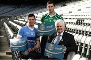 22 November 2016; Uachtarán Chumann Lúthchleas Gael Aogán Ó Fearghail, right, with Sean Cavanagh of Tír na Óg, Moy, left, Tomás and Cathal Barrett of Holycross Ballycahill at the GRMA Launch at Croke Park in Dublin. The GRMA (go raibh maith agat) scheme is a new GAA membership card programme providing benefits and rewards to GAA members. Photo by Sam Barnes/Sportsfile