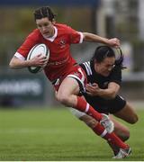 23 November 2016; Elissa Alarie of Canada is tackled by Portia Woodman of New Zealand during the Women's Rugby International game between Canada and New Zealand at Donnybrook Stadium in Dublin. Photo by David Fitzgerald/Sportsfile