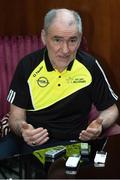 24 November 2016; Tyrone manager Mickey Harte speaking to members of the media during a press conference ahead of GAA GPA All-Stars football game sponsored by Opel at the JW Marriott Dubai, Abu Baker Al Siddique Road, Dubai Photo by Ray McManus/Sportsfile