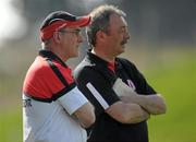 10 April 2011; Tyrone manager Mickey Harte and selector Tony Donnelly. Allianz Football League, Division 2, Round 7, Meath v Tyrone, Pairc Tailteann, Navan, Co. Meath. Photo by Sportsfile