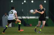 25 November 2016; Dean Rock, Dublin, of the 2015 All Stars in action against Bernard Brogan, Dublin, of the 2016 All Stars during the GAA GPA All-Stars football tour sponsored by Opel at the Sheikh Zayed Sports City Stadium in Abu Dhabi, United Arab Emirates. Photo by Ray McManus/Sportsfile