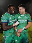 25 November 2016; Niyi Adeolokun, left and Tiernan O'Halloran of Connacht celebrate following the Guinness PRO12 Round 9 match between Connacht and Cardiff Blues at the Sportsground in Galway. Photo by Sam Barnes/Sportsfile