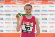 10 April 2011; Cassie Murohy, from Dundrum, Co. Dublin, after winning the Girls event at of the SPAR Junior Great Ireland Run 2011. Phoenix Park, Dublin. Picture credit: Stephen McCarthy / SPORTSFILE