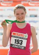 10 April 2011; Cassie Murohy, from Dundrum, Co. Dublin, after winning the Girls event at of the SPAR Junior Great Ireland Run 2011. Phoenix Park, Dublin. Picture credit: Stephen McCarthy / SPORTSFILE