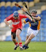 17 April 2011; Patrick McCloskey, Derry, in action against Graham Keogh, Wicklow. Allianz GAA Hurling Division 3A Final, Wicklow v Derry, Pearse Park, Longford. Picture credit: Ray McManus / SPORTSFILE