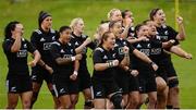 27 November 2016; New Zealand players perform the Haka before the Women's Autumn International match between Ireland and New Zealand at the Belfield Bowl in UCD, Belfield, Dublin. Photo by Eóin Noonan/Sportsfile