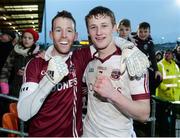 27 November 2016; Antoin McMullan, left, and Brendan Rodgers of Slaughtneil celebrate after the AIB Ulster GAA Football Senior Club Championship Final game between Slaughtneil and Kilcoo at the Athletic Grounds in Armagh. Photo by Oliver McVeigh/Sportsfile