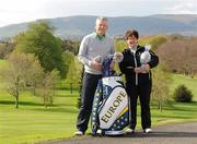 19 April 2011; European Solheim Cup captain Alison Nicholas ,right, along Shane Daly during a visit to  Belvoir Park Golf club, Belfast, Co Antrim, as part of a clinic on tour of the country which will see Nicholas visit 30 golf clubs as part of the Solheim Cup Club Ambassador Programme, a recruitment drive to encourage members to support Europe in the showdown against the USA in September. The Solheim Cup Club Ambassador Programme Golf Clinic - Belvoir Park Golf Club, Belfast, Co. Antrim. Picture credit: Oliver McVeigh / SPORTSFILE