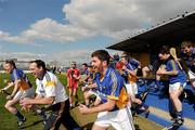 17 April 2011; The Wicklow subs and officials celebrate at the final whistle. Allianz GAA Hurling Division 3A Final, Wicklow v Derry, Pearse Park, Longford. Picture credit: Ray McManus / SPORTSFILE