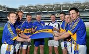 19 April 2011; Pictured at the announcement of Skoda as the new sponsor for Tipperary GAA and the unveiling of the new Tipperary GAA strip for 2011 are Tipperary footballers and hurlers, from left, Brian Mulvihill, George Hannigan, Hugh Coghlan, Paul Fitzgerald, Brendan Cummins, Padraic Maher, Eoin Kelly, and Conor O'Mahony. The three year sponsorship agreement which begins following the 2011 National Leagues will see Skoda Ireland invest approx €200,000 per annum into the Premier County. The full sponsorship of Tipperary GAA covers both the hurling and football codes and includes all grades from minor to senior inter-county teams. As part of the sponsorship agreement, the new look Tipperary jersey was unveiled displaying the Skoda brand name. Croke Park, Dublin. Picture credit: Brian Lawless / SPORTSFILE