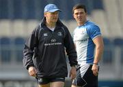 19 April 2011; Leinster head coach Joe Schmidt and Eoin O'Malley during squad training ahead of their Celtic League match against Aironi on Saturday April 23rd. Leinster Rugby Squad Training, RDS, Ballsbridge, Dublin. Photo by Sportsfile