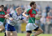 10 April 2011; Tom Parsons, Mayo, in action against Colin Walshe, Monaghan. Allianz Football League, Division 1, Round 7, Monaghan v Mayo, Inniskeen, Co. Monaghan. Picture credit: Brian Lawless / SPORTSFILE