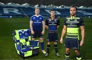 30 November 2016; Canterbury, official apparel supplier to Leinster Rugby, want to capture the highs, the lows, the passion and the pain and what it means to be a true Leinster supporter. Jump into the custom built hot seat and share your Leinster tale at select home games starting on December 17th when Leinster clash with the Northampton Saints. Pictured at the launch are Leinster's Isa Nacewa, James Tracy and Luke McGrath. Stay tuned to @CanterburyNZ and @LeinsterRugby for more details. Photo by Stephen McCarthy/Sportsfile