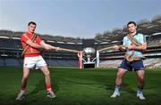 20 April 2011; Pictured at the Allianz Football Division 1 & 2 Finals Preview are Cork's Donncha O'Connor, left, and Dublin's Bryan Cullen. The two side's will play each other in the Allianz Football Division 1 Final on Sunday. Croke Park, Dublin. Picture credit: David Maher / SPORTSFILE