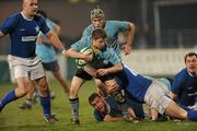 20 April 2011; Mark Jennings, UCD, is tackled by Peter Barrett, St Marys College RFC. Newstalk Metropolitan Cup Final, St Marys College RFC v UCD. Donnybrook Stadium, Donnybrook, Dublin. Picture credit: Matt Browne / SPORTSFILE