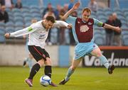 22 April 2011; Mark Quigley, Dundalk, in action against Mark O'Brien, Drogheda United. Airtricity League Premier Division, Drogheda United v Dundalk, Hunky Dory Park, Drogheda Co. Louth. Photo by Sportsfile
