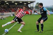 22 April 2011; Patrick McEleney, Derry City, in action against Paul Crowley, St Patrick's Athletic. Airtricity League Premier Division, Derry City v St Patrick's Athletic, The Brandywell, Derry. Picture credit: Oliver McVeigh / SPORTSFILE