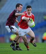 23 April 2011; Derek Crilly, Louth, in action against Doran Harte, Westmeath. Allianz GAA Football Division 3 Final, Louth v Westmeath, Croke Park, Dublin. Picture credit: Ray McManus / SPORTSFILE