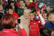 23 April 2011; Louth supporters take pictures of each other with the cup after victory over Westmeath. Allianz GAA Football Division 3 Final, Louth v Westmeath, Croke Park, Dublin. Picture credit: Ray McManus / SPORTSFILE