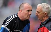 24 April 2011; The Dublin manager Pat Gilroy, left, and Cork manager Conor Counihan in conversation after the game. Allianz Football League Division 1 Final, Dublin v Cork, Croke Park, Dublin. Picture credit: Ray McManus / SPORTSFILE