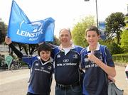 30 April 2011; Leinster supporters Dara Kernaghan, Declan Kernaghan, Conor McKenna from Leixlip, Co Kildare, at the game. Heineken Cup Semi-Final, Leinster v Toulouse, Aviva Stadium, Lansdowne Road, Dublin. Picture credit: Oliver McVeigh / SPORTSFILE