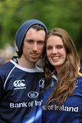 30 April 2011; Leinster supporters Ben McGilloway, from Skerries, Dublin, and Sarah Burke, from Baltinglass, Co. Wicklow, at the game. Heineken Cup Semi-Final, Leinster v Toulouse, Aviva Stadium, Lansdowne Road, Dublin. Picture credit: Stephen McCarthy / SPORTSFILE