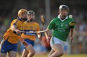 30 April 2011; Donal O'Grady, Limerick, in action against Cian Dillon, Clare. Allianz Hurling League Division 2 Final, Clare v Limerick, Cusack Park, Ennis, Co. Clare. Picture credit: David Maher / SPORTSFILE