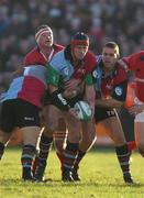 5 January 2002; Mick O'Driscoll of Munster tackles Bill Davison of Harlequins during the Heineken Cup Pool 4 Round 5 match between Munster and Harlequins at Thomond Park in Limerick. Photo by Matt Browne/Sportsfile