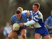 6 January 2002; Ciaran Whelan of Dublin in action against Peadar Andrews of Blue Stars during the 2002 Football Blue Stars Exibition Game between Blue Stars and Dublin at Thomas Davis GAA Club in Tallaght, Dublin. Photo by Ray McManus/Sportsfile