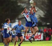 6 January 2002; James O'Connor of Dublin in action against Dave Martin of Blue Stars during the 2002 Football Blue Stars Exibition Game between Blue Stars and Dublin at Thomas Davis GAA Club in Tallaght, Dublin. Photo by Ray McManus/Sportsfile