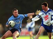 6 January 2002; Ray Cosgrove of Dublin in action against Maghnus Breathnach of Blue Stars during the 2002 Football Blue Stars Exibition Game between Blue Stars and Dublin at Thomas Davis GAA Club in Tallaght, Dublin. Photo by Ray McManus/Sportsfile