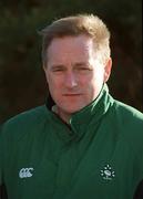 15 January 2002; Head coach Eddie O'Sullivan during a Ireland Rugby squad training session and press conference at Thomond Park in Limerick. Photo by Brendan Moran/Sportsfile