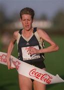 13 January 2002; Anne Keenan Buckley of Ireland crosses the line to win the Women's race during the 2002 Ras na hEireann at Dunleer Athletics Club in Louth. Photo by Pat Murphy/Sportsfile