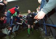 15 January 2002; Mick Galwey makes his way onto the pitch prior to a Ireland Rugby squad training session and press conference at Thomond Park in Limerick. Photo by Brendan Moran/Sportsfile