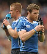30 April 2011; Gordon D'Arcy and Luke Fitzgerald, left, Leinster, take a drink during the game. Heineken Cup Semi-Final, Leinster v Toulouse, Aviva Stadium, Lansdowne Road, Dublin. Picture credit: Stephen McCarthy / SPORTSFILE