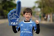 30 April 2011; Leinster supporter Gavin Tighe, age 8, from Ballymore Eustace, Co. Kildare, at the game. Heineken Cup Semi-Final, Leinster v Toulouse, Aviva Stadium, Lansdowne Road, Dublin. Picture credit: Stephen McCarthy / SPORTSFILE