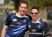 30 April 2011; Leinster supporters Ross Bowden, left, and Garry Craig, from Artane, Dublin, at the game. Heineken Cup Semi-Final, Leinster v Toulouse, Aviva Stadium, Lansdowne Road, Dublin. Picture credit: Stephen McCarthy / SPORTSFILE