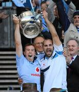 1 May 2011; Dublin captains John McCaffrey, left, and Stephen Hiney, lift the cup. Allianz Hurling League Division 1 Final, Kilkenny v Dublin, Croke Park, Dublin. Picture credit: Daire Brennan / SPORTSFILE