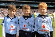 1 May 2011; Mascots, from left, Daniel O'Mahony, Aaron Rock and James O'Brien ahead of the game. Allianz Hurling League Division 1 Final, Kilkenny v Dublin, Croke Park, Dublin. Picture credit: Oliver McVeigh / SPORTSFILE