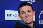 4 May 2011; Leinster's Eoin O'Malley speaking to the media during a press conference ahead of their Celtic League match against Glasgow Warriors on Friday May 6. Leinster Rugby Press Conference, David Lloyd Riverview, Clonskeagh, Dublin. Picture credit: Barry Cregg / SPORTSFILE